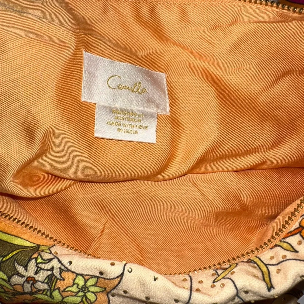 CAMILLA “Flower Child Society” 60s psychedelic print slouch large beach bag